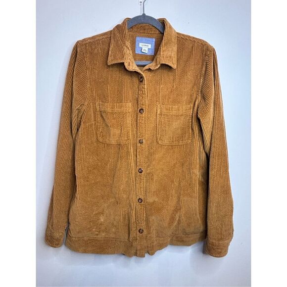 LL Bean EUC brown comfort corduroy relaxed shirt Size large - Picture 1 of 5